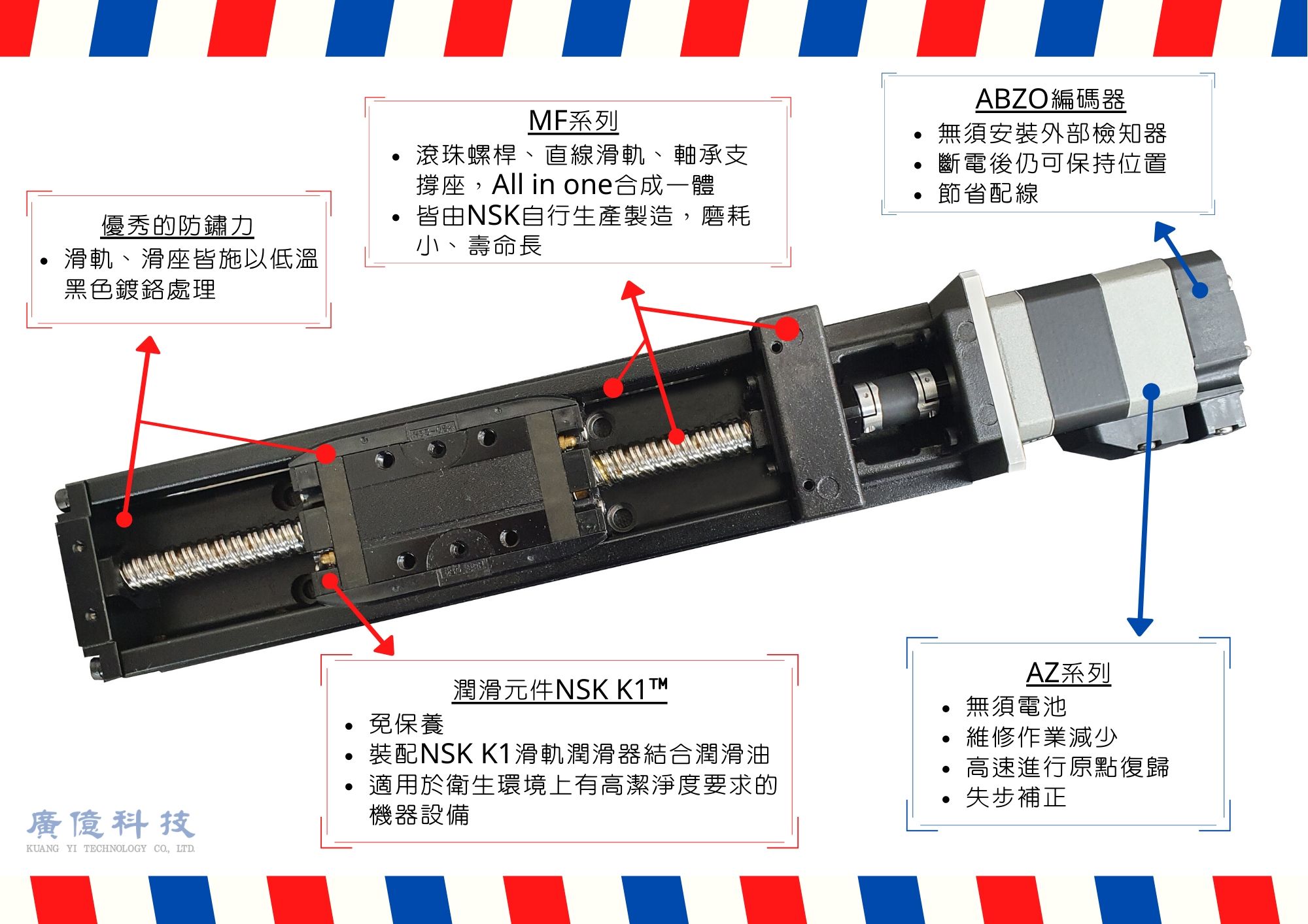 NSK結合東方馬達的滑台組合-高速 高品質 高耐久性 高效率 _ 廣億科技