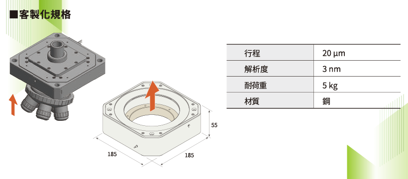 THK PRECISION客制化壓電滑台-適用於重型和大型鏡頭