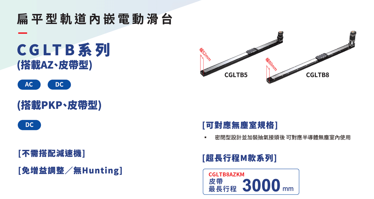 扁平型軌道內嵌電動滑台_CGLTB系列