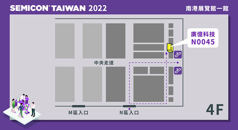 2022年廣億科技 國際半導體展攤位路線圖