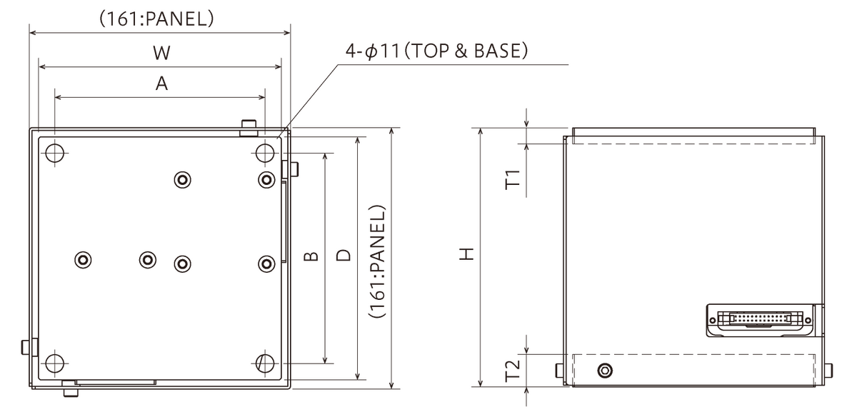 Type-LX 系列除振台 平面尺寸圖