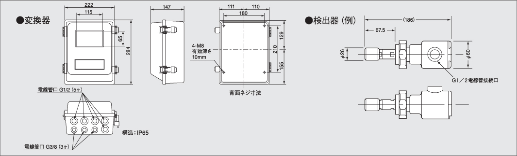 SONIC CORPORATION _ 超音波氣體流量計_ GF-2000 平面尺寸圖