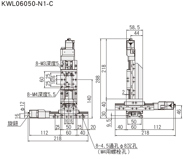 SURUGA SEIKI 駿河精機 自動直動XYZ軸 KWL系列 產品規格